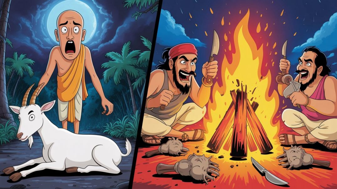 ⁣ब्राह्मण का बकरा कुत्ता बन गया! Chanakya Neeti Goat Thugs Trick Moral Story Hindi संभुदयाल ठग चाल नी