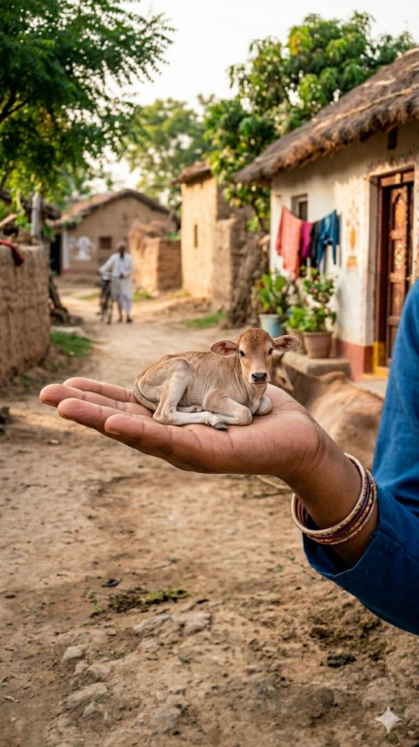 दुनिया का सबसे छोटा गाय का बच्चा! 😱 Mini Cow in Village #shorts