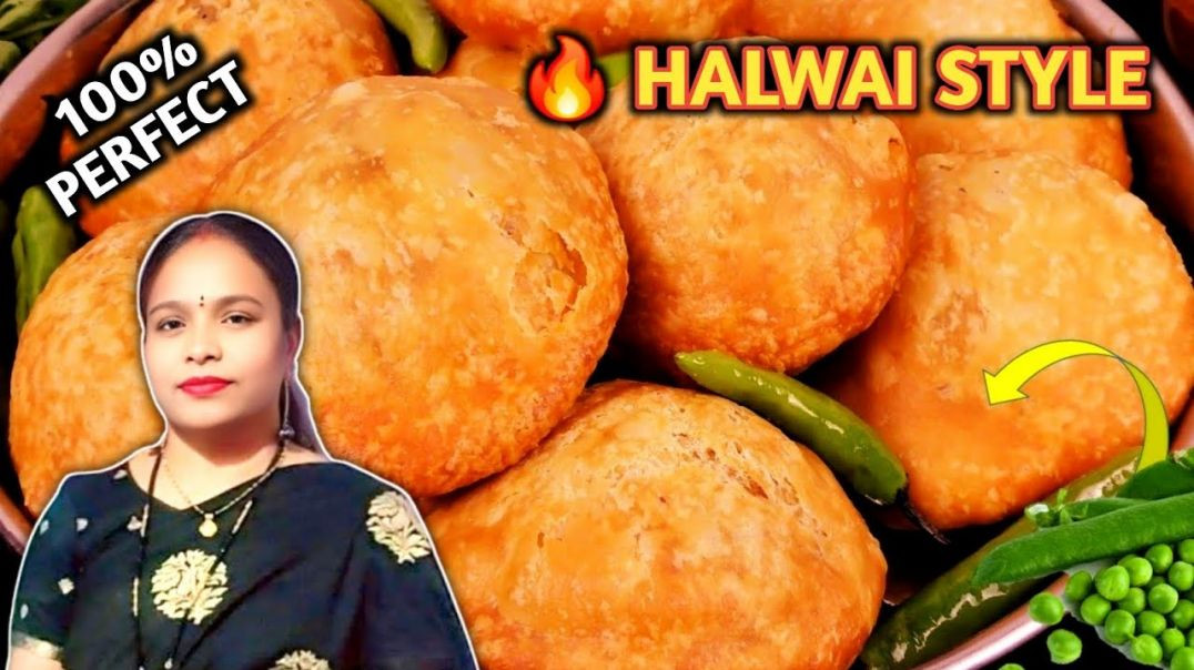 ⁣Khasta Matar Kachori Recipe Halwai Style 🥟 | Matar ki Kachori Banane ka Tarika ✨