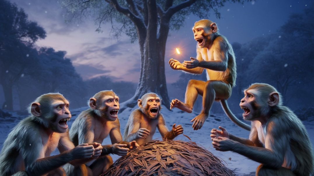 ⁣Monkeys Mistake Firefly for Fire | जुगनू को चिंगारी समझे बंदर | Moral Story in Hindi | Panchatantra 