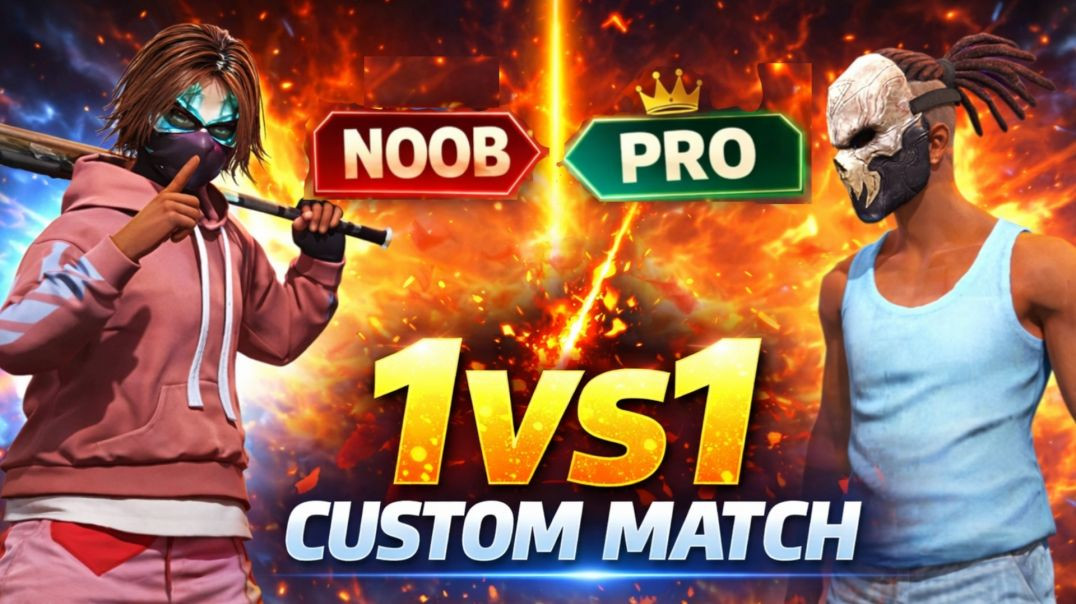 ⁣👉 “1vs1 Custom Challenge 😈 Noob vs Pro | Free Fire Clash 🔥”