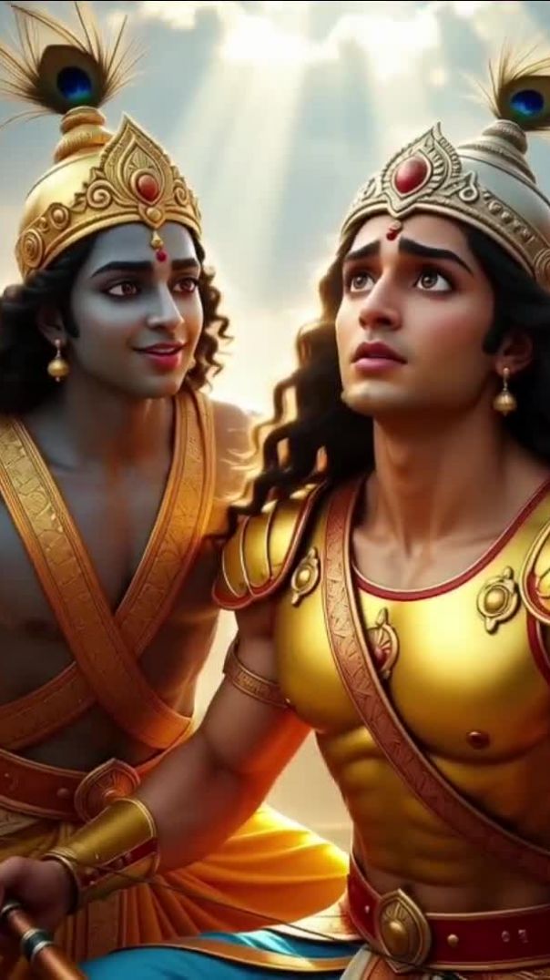 Shri Krishna or arjun ki mhabharat ki khani ♥️♥️ #trending #aistory #shorts #aistoryanimated1 #story