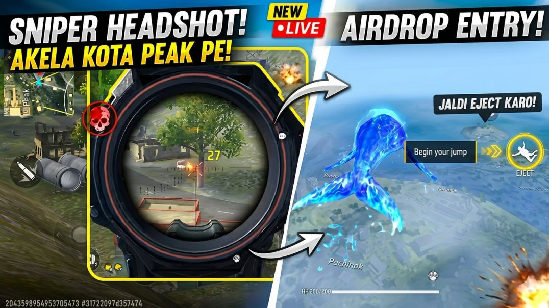 ⁣First time play free fire game