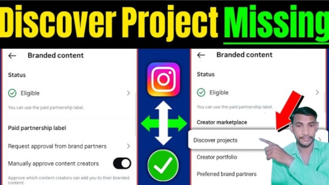 ⁣Instagram Branded Content Feature Missing 😱 | Discover Project Not Showing Fix