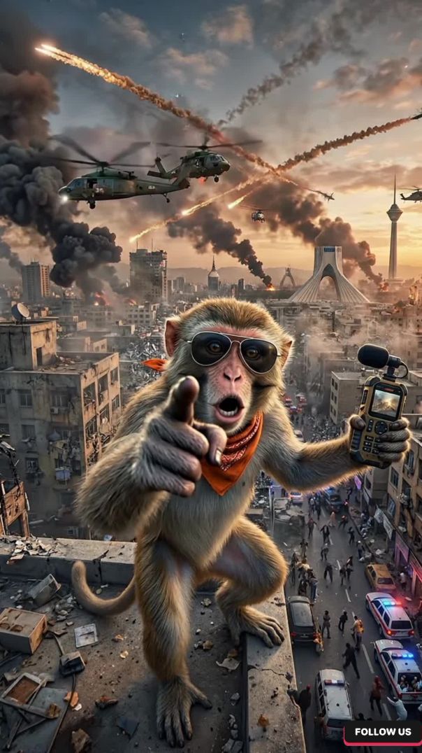Monkey Reports World War 🐵💥 | Funny War Vlog Short | USA vs Iran Style Chaos # monkey