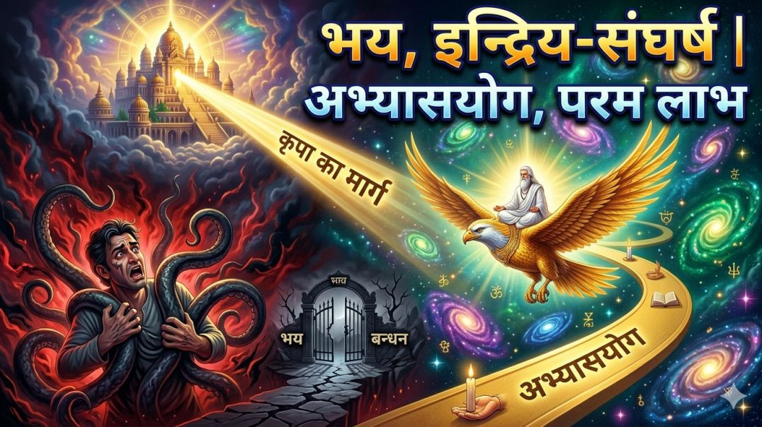 ⁣Day 83 Script | भय, इन्द्रिय-संघर्ष, अभ्यासयोग और परम लाभ