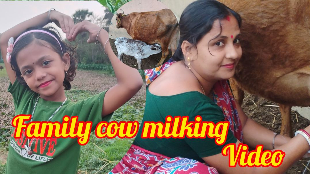 ⁣Cow Milking in Indian village vlog # familyvlog #villagelife#cowmilking