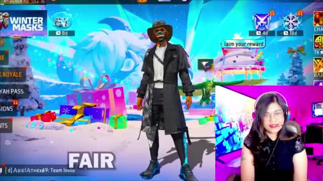 ⁣cute girl react rai star quit free fire