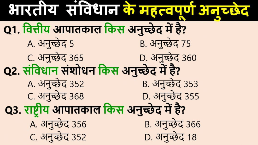 ⁣संविधान Articles Rapid Revision | Exam से पहले ज़रूर देखें