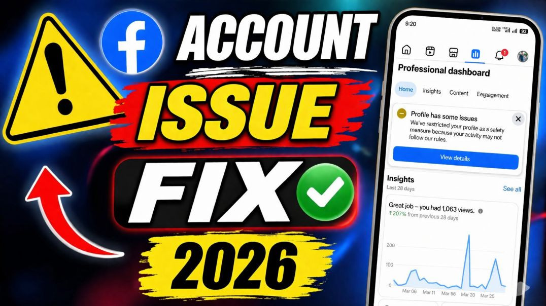 ⁣Facebook Profile Has Some Issues Fix 2026 🔥 | Account Problem Solve 100% Working Trick 😨