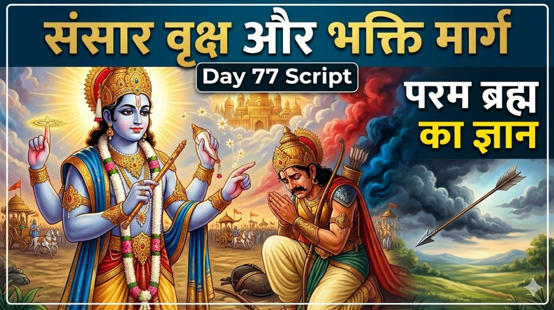 ⁣Day 77 Script | संसार वृक्ष, भक्ति मार्ग और परम ब्रह्म का ज्ञान