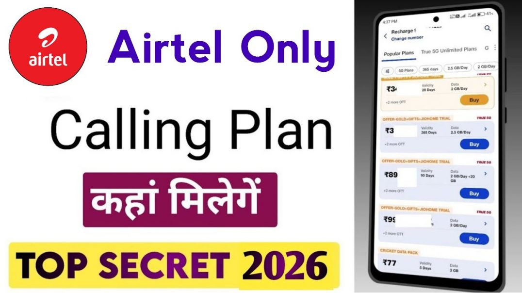 ⁣Only voice plan in Airtel _ Only calling recharge plan