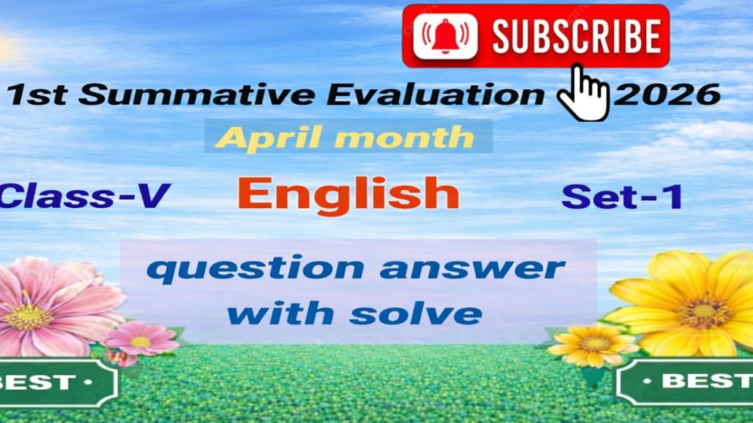 ⁣Class 5 English (1st summative evaluation 2026)