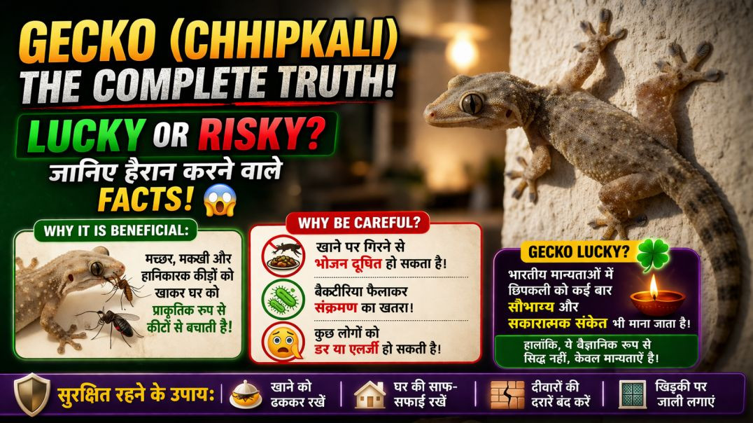 ⁣छिपकली का पूरा सच 🦎  घर में दिखना शुभ या अशुभ जानिए हैरान करने वाले राज! 😱
