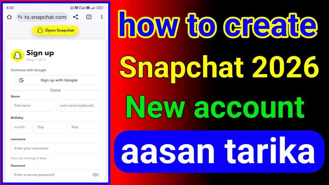 ⁣How to create Snapchat new account aasan tarika 2026