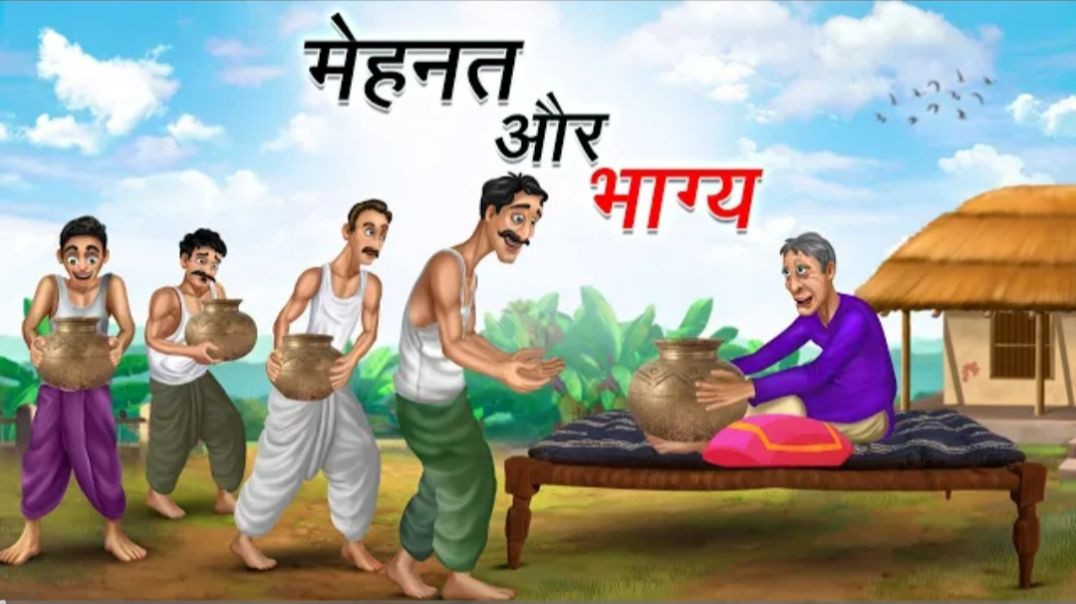 ⁣मेहनत और भाग्य |  Mehnat Aur Bhagaya |  Hindi Kahaniya |Animated Stories