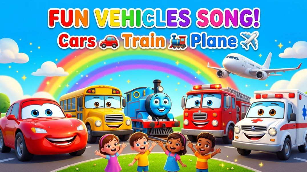 ⁣Fun Vehicles Song for Kids | Cars, Trains, Planes & More! | Nursery Rhymes for Children