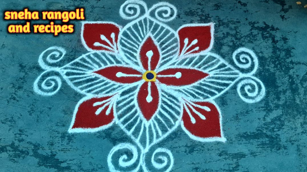 ⁣Simple Flower Dot Muggulu Collection 🌸 Sneha Rangoli and Recipes