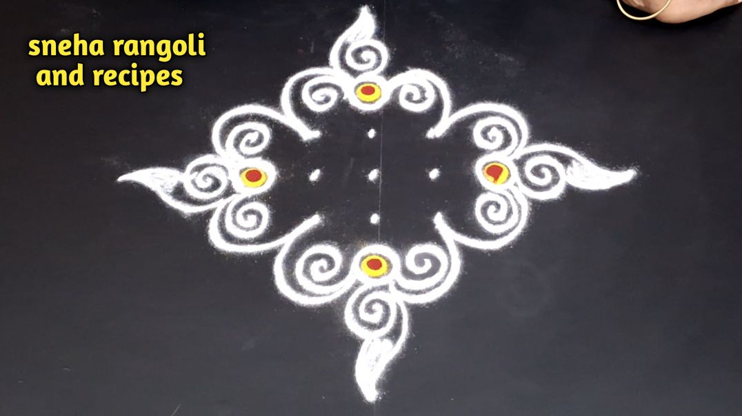 ⁣5×5 Dots Floral Rangoli Design 🌸 | Easy Daily Muggulu for Beginners ✨