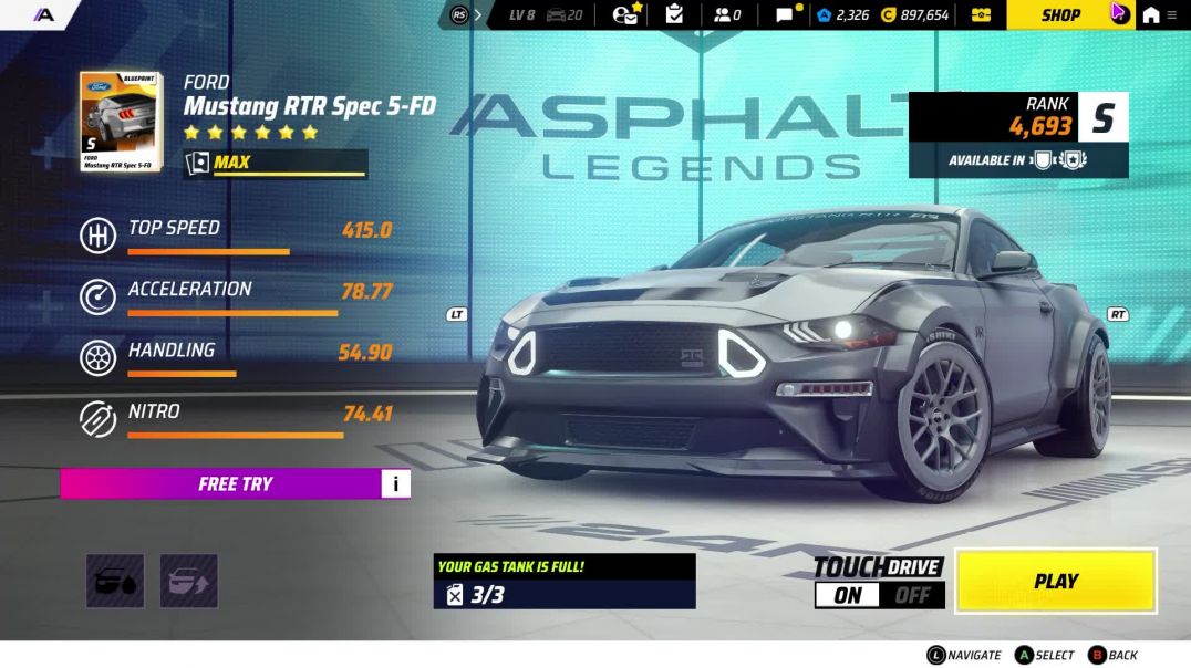 ⁣Ford Mustang RTR Spec 5-FD - Test Drive on 3 tracks: Asphalt Legends