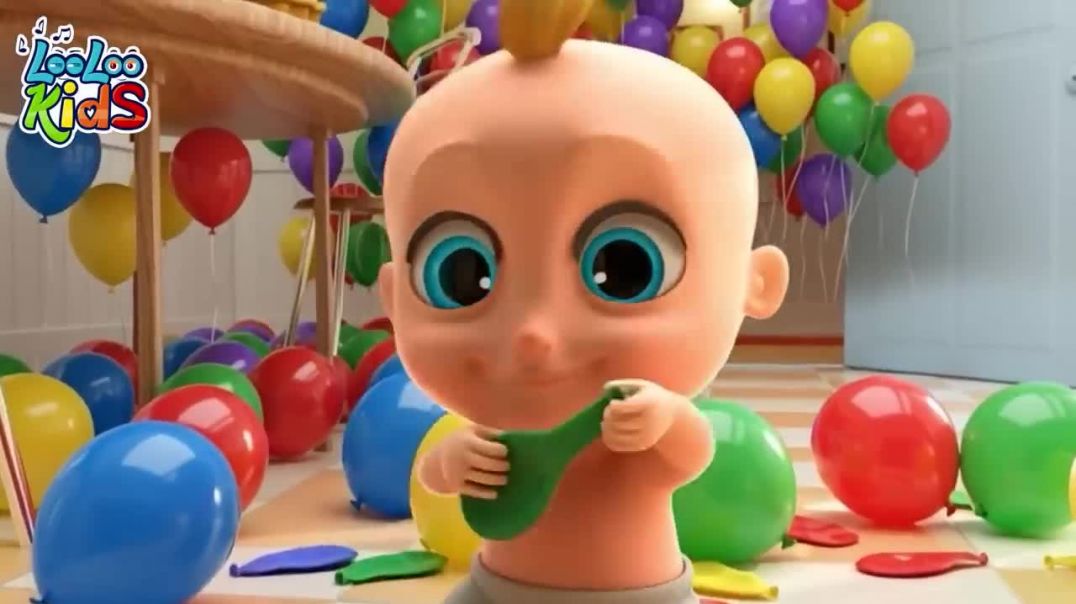 ⁣Johny Johny Yes Papa - Learn Colors with Balloons 2 - Nursery Rhymes _ Kids Songs - LooLoo Kids(720P