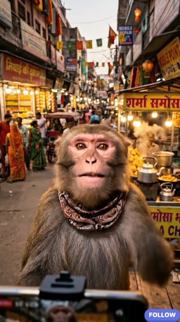 Monkey Vlogging in Indian Bazaar 🐒🔥 Village Tour Gone Viral #monkeyvlog