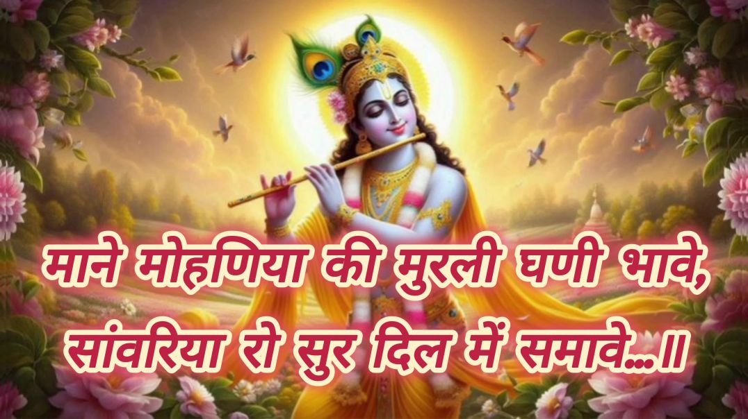 ⁣माने मोहणिया की मुरली घणी भावे,सांवरिया रो सुर दिल में समावे कृष्ण भजन #krishna #song #kanha#bhakti