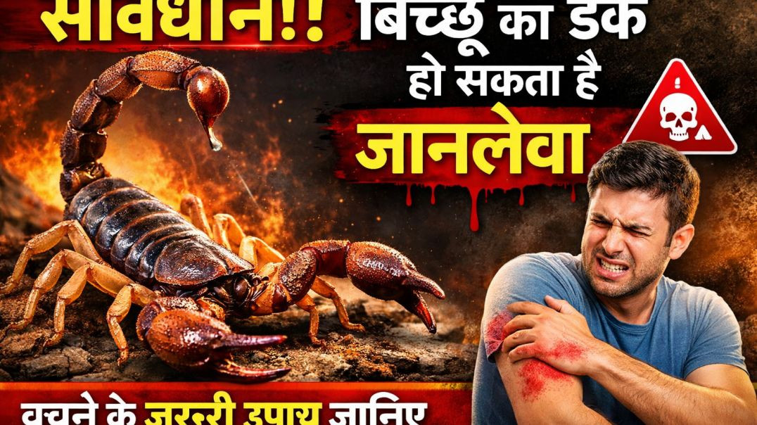 सावधान! बिच्छू का डंक हो सकता है जानलेवा 🦂  बचने के जरूरी उपाय जानिए