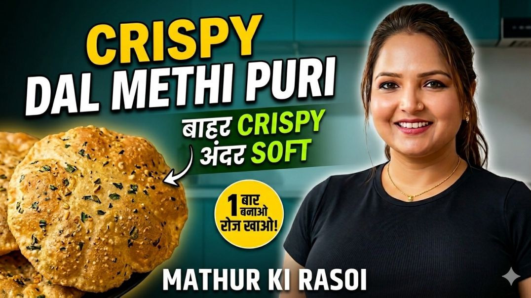 ⁣Crispy Mungdal Chana Dal Methi Puri | Healthy & Tasty Breakfast Recipe