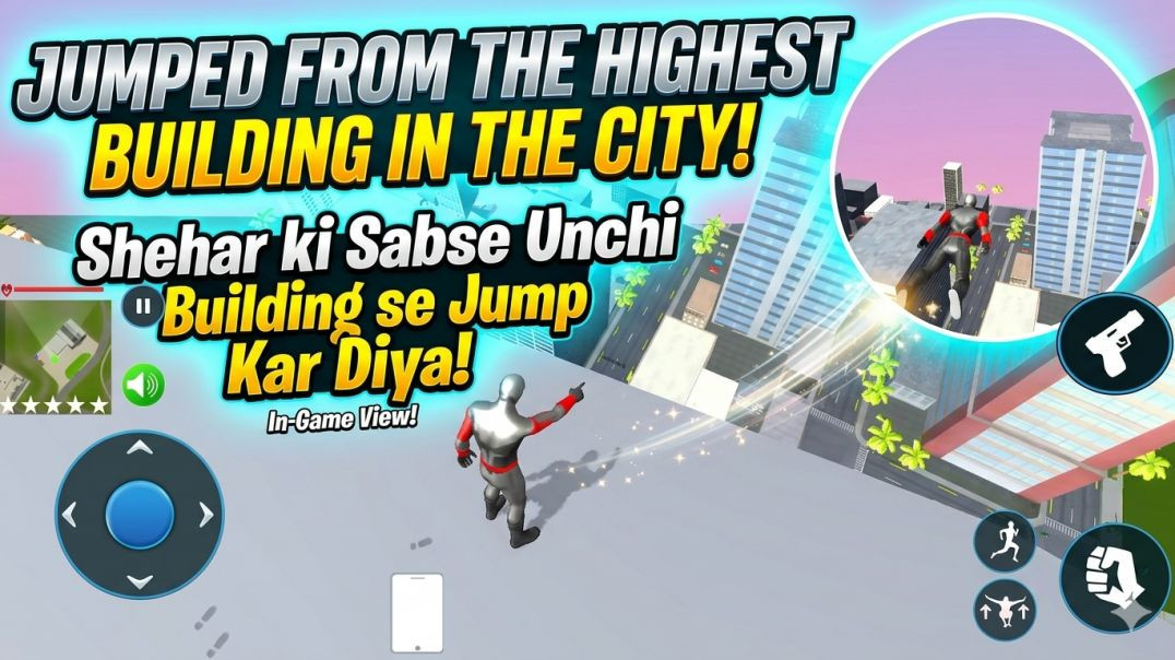 ⁣In this game the spider man jumped from the highest building of the city #