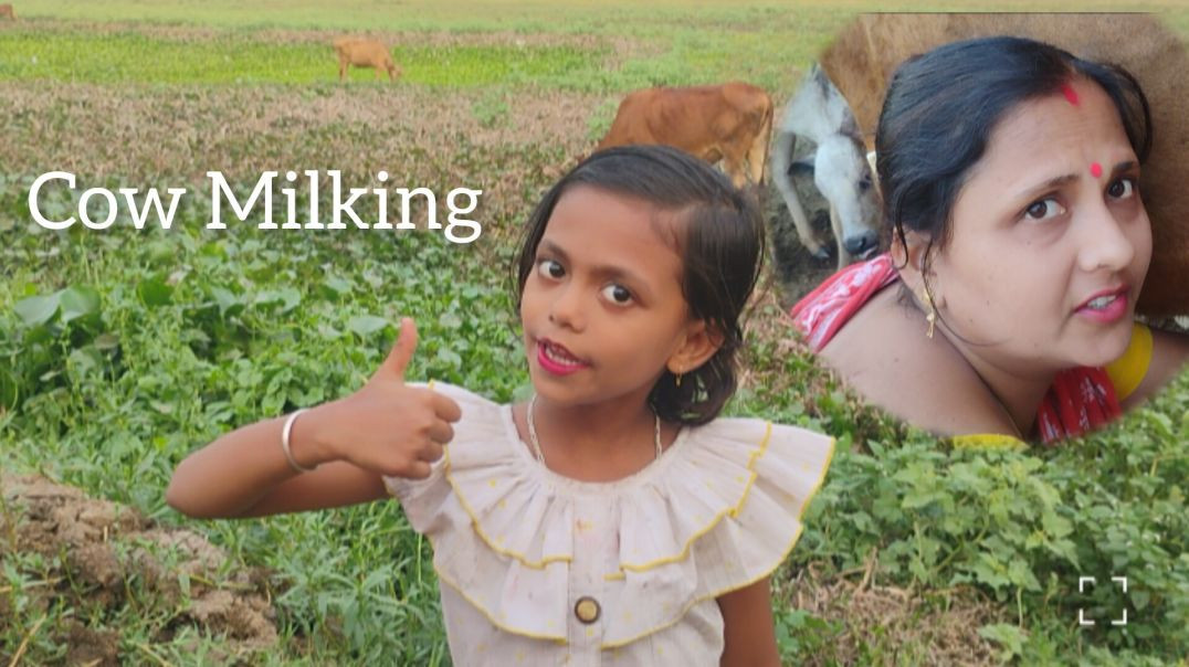 ⁣Village women Hard work l Cow Milling video #villagelife#familyvlog#dailyvlog#cowmilking