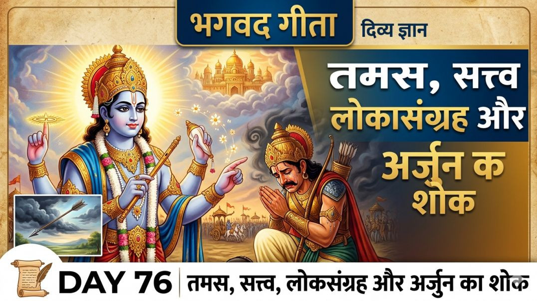 ⁣Day 76 Script | तमस, सत्त्व, लोकसंग्रह और अर्जुन का शोक