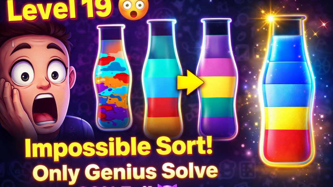 ⁣Direct ready thumbnail image (HD, glow + effects)“Level 19 😱” “Impossible Sort!” “Only Genius Solve”