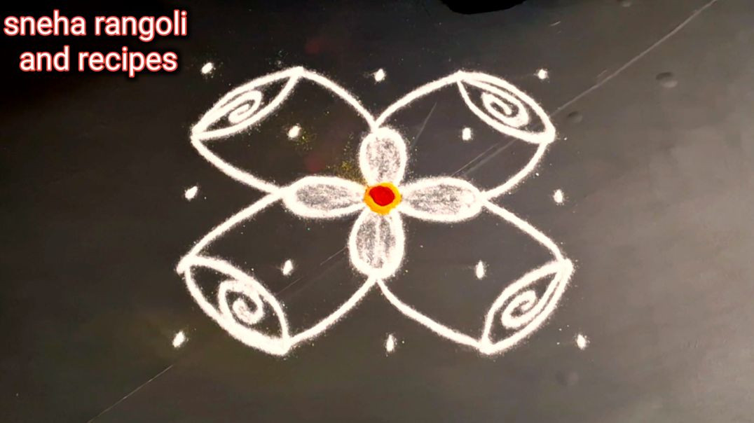 ⁣Beautiful 5 Dots Chukkala Muggulu ✨ | Friday Special Daily Rangoli | Easy Friday Kolam | Sneha Rango