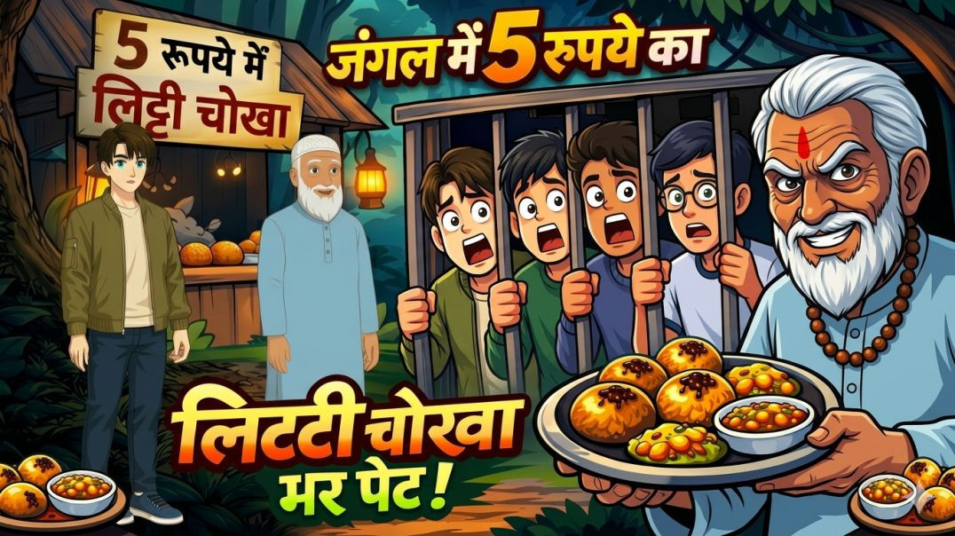 जंगल में 5 रूपये का लिट्टी चोखा भर पेट | Hindi kahani Moral stories | हिन्दी कहानियां | Hindi Toon |