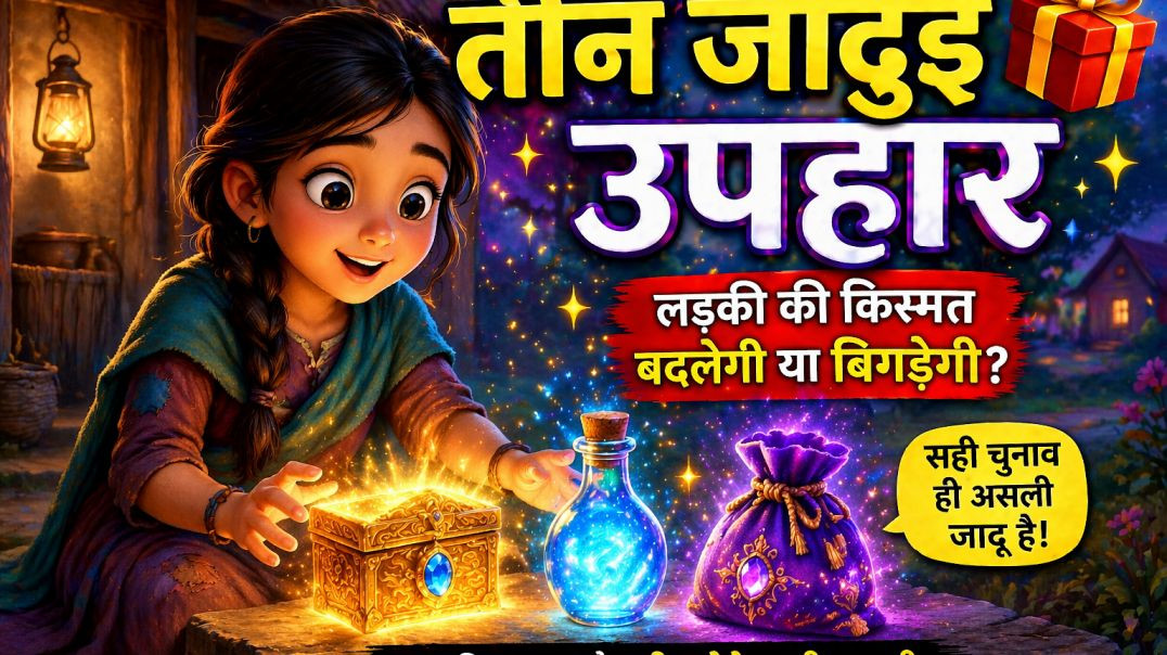 ⁣तीन जादुई उपहार 🎁✨  लड़की की किस्मत बदलेगी या बिगड़ेगी 😱  Moral Story