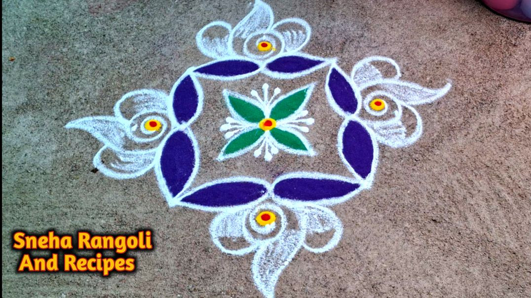 ⁣Latest Chukkala Muggulu Design 2026 🏠 Simple Doorstep Rangoli 🙏