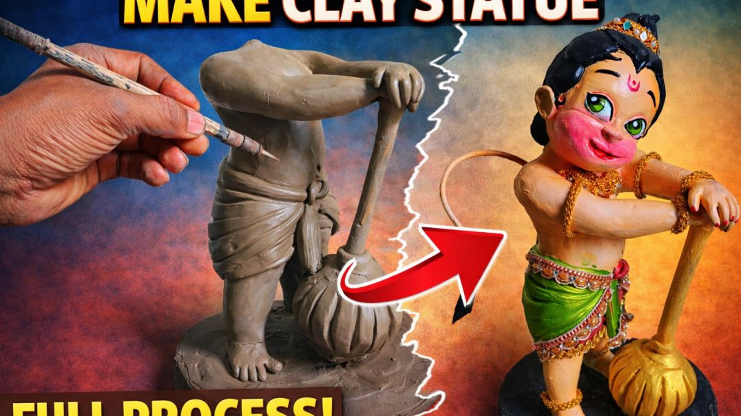 ⁣बाल हनुमान मूर्ति कैसे बनाएं | Hanuman Murti making at home |Bajrangbali making 2026