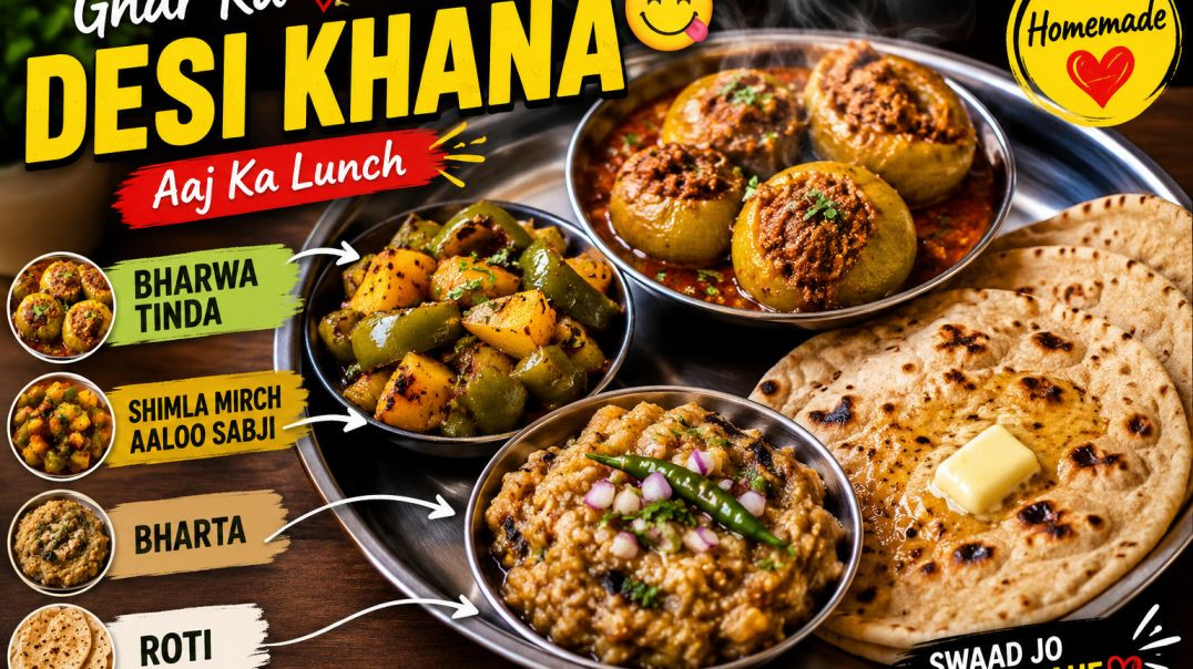 ⁣Bilkul desi simpla khana