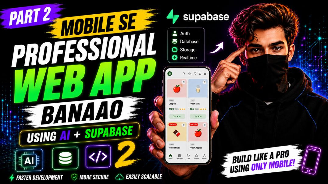 ⁣Build Like a Pro Using Only Mobile 📱 | AI + Supabase Part 2