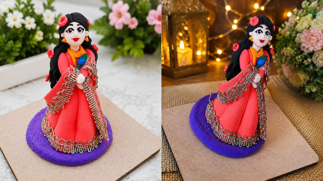 ⁣Easy Clay Doll Craft 🌸 Beautiful Handmade Doll Tutorial
