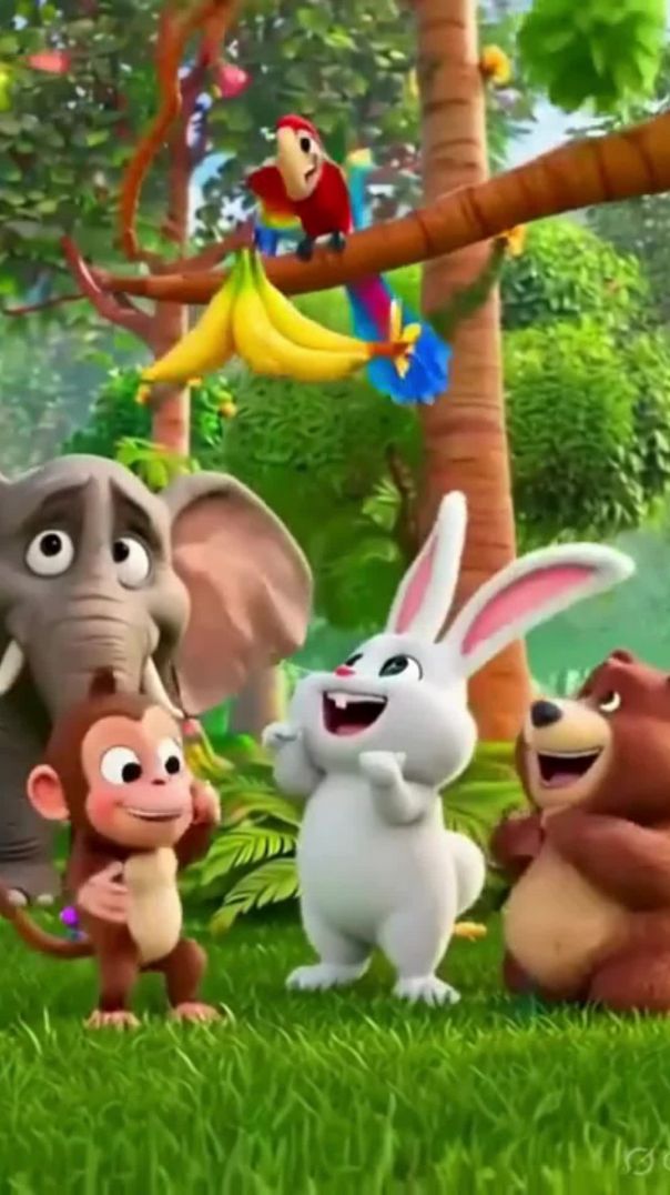 “शरारती बंदर और जंगल की पार्टी 😂🐘  Funny Animal Story for Kids”