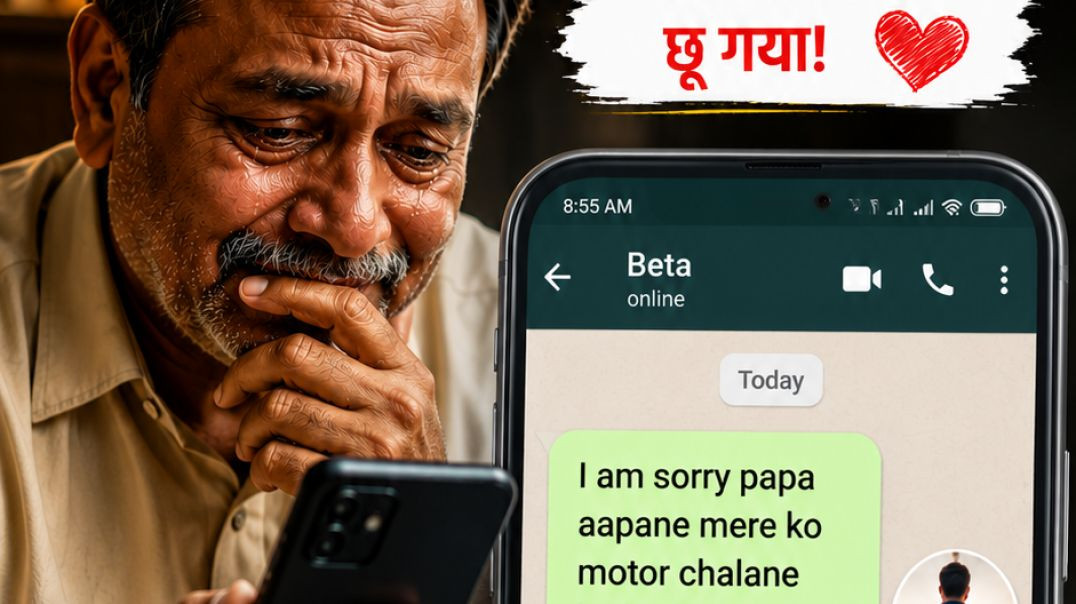⁣⁣📱💔 “जब पिता को अपनी औलाद का SMS आया…” 😢  🔥 “एक छोटा सा मैसेज… और पिता की गर्वनित हो गया !