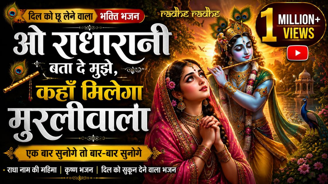 ⁣⁣ओ राधारानी बता दे मुझे 🙏 कहाँ मिलेगा मुरलीवाला | राधा कृष्ण भजन | Heart Touching Bhajan 2026