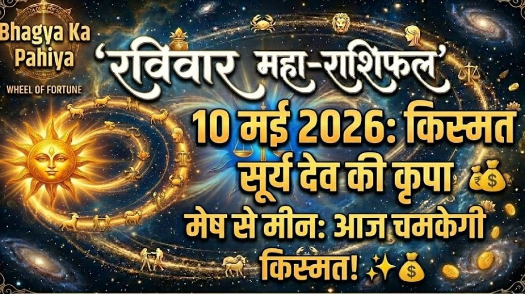 ⁣10 मई 2026 महा-राशिफल: रविवार को सूर्य देव की विशेष कृपा से इन राशियों का होगा राजयोग! 🌞🎡