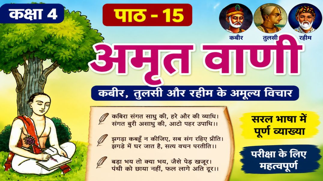 ⁣कक्षा -4 पाठ – 15 _ अमृत वाणी , कबीर तुलसी और रहीम