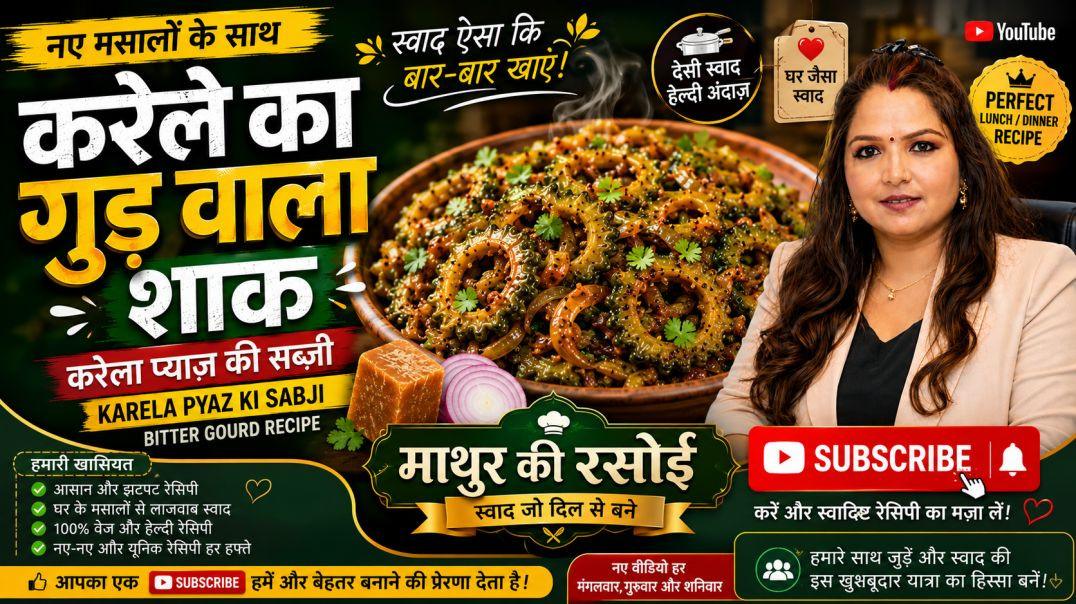 ⁣“करेले का गुड़ वाला शाक नए मसालों के साथ | Karela Pyaz Ki Sabji | Bitter Gourd Recipe”