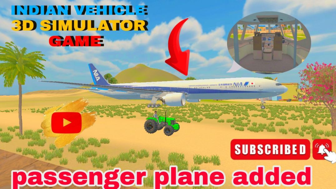⁣PASSENGER PLANE ADDED IN INDIAN VEHICLE 3D SIMULATOR GAME