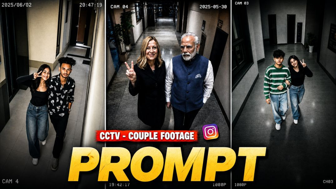 ⁣Instagram Trending CCTV - Style Couple Footage AI Photo Editing Prompt | ChatGPT AI Editing