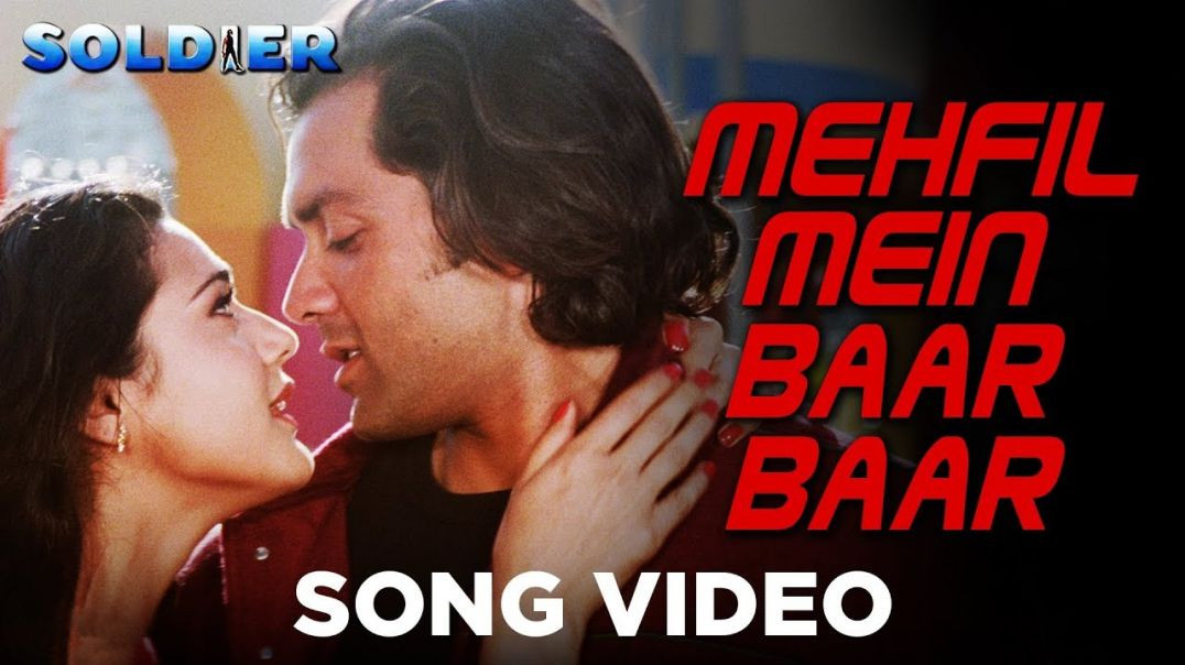 ⁣mehfil main baar baar_bobby deol_priety zinta_kumar sanu_alka yagnik_hindi movie soldier